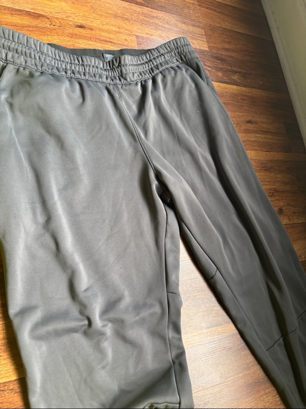 Men's Olive Green Athletic Pants - Lightweight Stretch